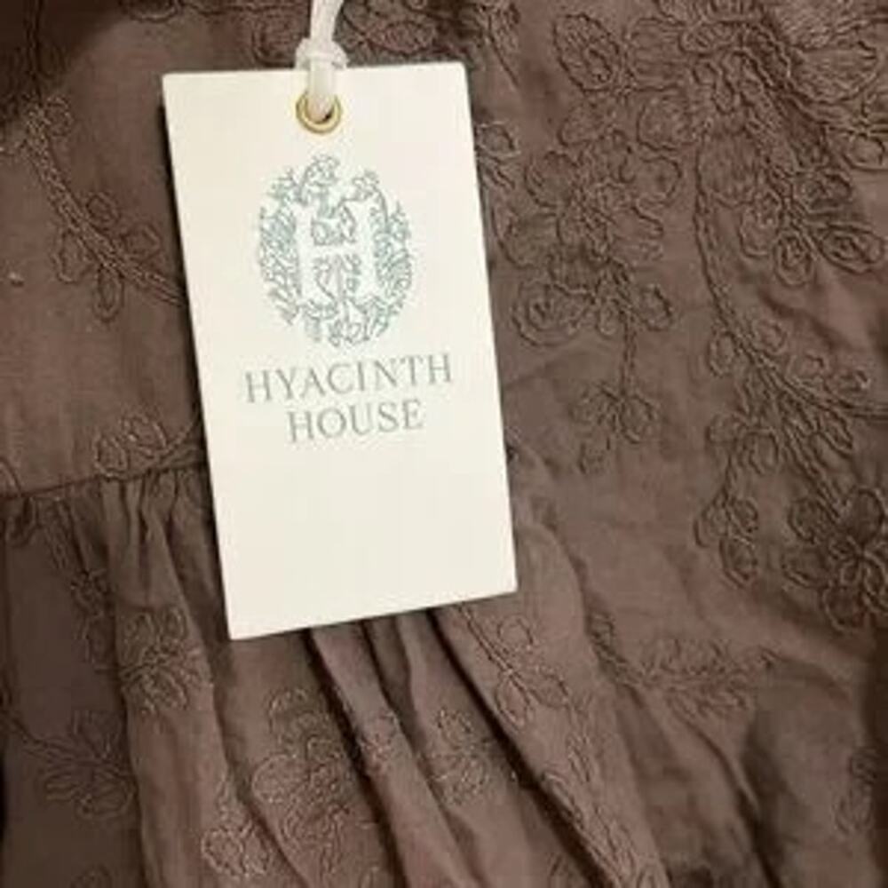 TUCKERNUCK Hyacinth House Brown Becca Bell-Sleeved Mini Dress NWT Size Medium - Picture 11 of 13
